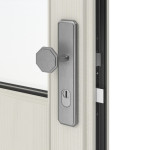 Kneer Haustür Holz 302 Fichte NCS-S-1500-N-Fichte NCS-S-1500-N Detail Drücker