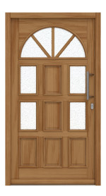 Interio Haustür Holz 4-Sterne 1127 Teak-Teak Frontansicht außen