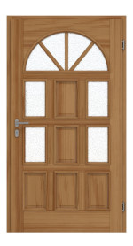 Interio Haustür Holz 4-Sterne 1127 Teak-Teak Frontansicht innen