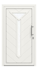 Interio Haustür Alu 5-Sterne 1163 RAL 9016-RAL 9016 Frontansicht außen