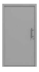 Motiv 010 der Stahl-Aluminium Haustür Thermo46 - Aussenseite in RAL 9006 Weißaluminium seidenmatt