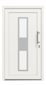 Interio Haustür Kunststoff 4-Sterne 1076 RAL 9016-RAL 9016 Frontansicht außen