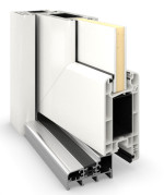 Interio Haustür Kunststoff 4-Sterne 1076 RAL 9016-RAL 9016 Detail Querschnitt