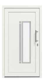 Interio Haustür Kunststoff 4-Sterne 1085 RAL 9016-RAL 9016 Frontansicht außen