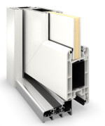 Interio Haustür Kunststoff 4-Sterne 1111 RAL 9016-RAL 9016 Detail Querschnitt