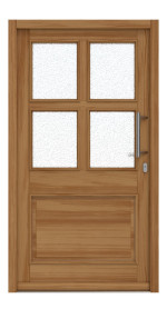 Interio Haustür Holz 4-Sterne 1129 Teak-Teak Frontansicht außen