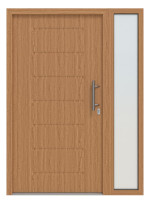 Hörmann Haustür Thermo46 015 mit Seitenteil Winchester Oak-Winchester Oak Frontansicht außen