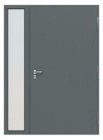Hörmann Haustür Thermo46 015 mit Seitenteil RAL 7012-RAL 7012 Frontansicht innen