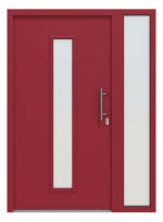 Hörmann Haustür Thermo46 020 mit Seitenteil RAL 3003-RAL 3003 Frontansicht außen