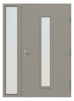 Hörmann Haustür Thermo46 020 mit Seitenteil RAL 7030-RAL 7030 Frontansicht innen