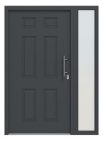 Hörmann Haustür Thermo46 100 mit Seitenteil RAL 7016-RAL 7016 Frontansicht außen