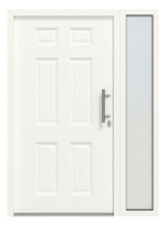 Hörmann Haustür Thermo46 100 mit Seitenteil RAL 9016-RAL 9016 Frontansicht außen