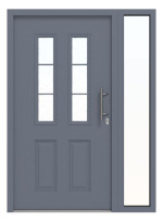 Hörmann Haustür Thermo46 400 mit Seitenteil RAL 5014-RAL 5014 Frontansicht außen