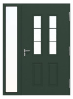 Hörmann Haustür Thermo46 400 mit Seitenteil RAL 6009-RAL 6009 Frontansicht innen