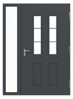 Hörmann Haustür Thermo46 400 mit Seitenteil RAL 7016-RAL 7016 Frontansicht innen