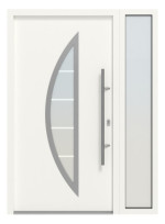 Hörmann Haustür Thermo46 900 mit Seitenteil RAL 9016-RAL 9016 Frontansicht außen