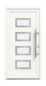 Meeth Haustür Signum Exklusiv PVC 92 RAL 9016-RAL 9016 Frontansicht außen