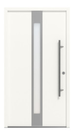 Interio Energiespar-Haustür Stahl-Alu Motiv B01 RAL 9016-RAL 9016 Frontansicht außen