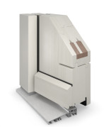 Kneer Haustür Holz 343 Fichte NCS-S-1500-N-Fichte NCS-S-1500-N Detail Querschnitt