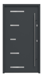 Haustür System S68 2ZA Sparta RAL 7016-RAL 7016 Frontansicht außen