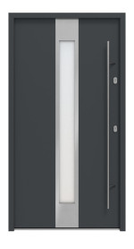 Haustür System S68 2ZA Neptun RAL 7016-RAL 7016 Frontansicht außen