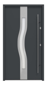 Haustür System S68 2ZA Olimpia RAL 7016-RAL 7016 Frontansicht außen