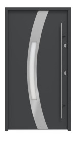 Haustür System S68 2ZA Idalia RAL 7021-RAL 7021 Frontansicht außen