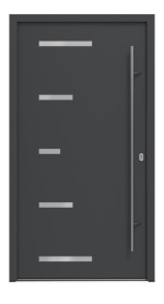 Haustür System S68 ZL ARCTIC Sparta RAL 7021-RAL 7021 Frontansicht außen
