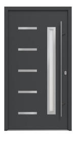 Haustür System S68 ZL ARCTIC Juventus RAL 7021-RAL 7021 Frontansicht außen