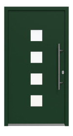 Haustür Smart AL-104 RAL 6005-RAL 9016 Frontansicht außen
