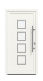 Haustür Kunststoff Premium F008 RAL 9016-RAL 9016 Frontansicht außen