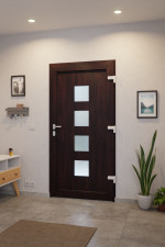Haustür Kunststoff Premium F008 Mahagoni-Mahagoni Stilwelt innen