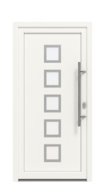 Haustür Kunststoff Premium F009 RAL 9016-RAL 9016 Frontansicht außen