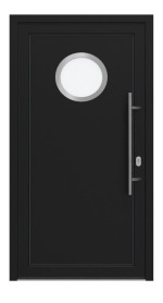 Haustür Kunststoff Premium F011 RAL 9005-RAL 9005 Frontansicht außen