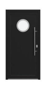 Haustür Kunststoff Premium F011 RAL 9005-RAL 9016 Frontansicht außen