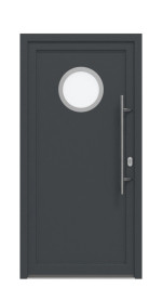 Haustür Kunststoff Premium F011 RAL 7016-RAL 9016 Frontansicht außen