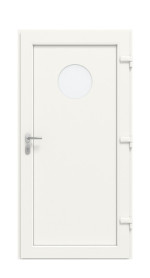 Haustür Kunststoff Premium F011 Quarz Grau-RAL 9016 Frontansicht innen