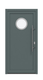 Haustür Kunststoff Premium F011 Quarz Grau-Quarz Grau Frontansicht außen