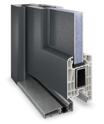 Haustür Kunststoff Premium F015 Anthrazit Struktur-RAL 9016 Detail Querschnitt