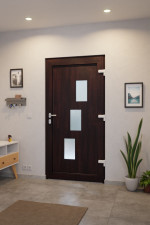Haustür Kunststoff Premium F015 Mahagoni-Mahagoni Stilwelt innen