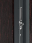 Haustür Kunststoff Premium F015 Mahagoni-Mahagoni Detail Schließer