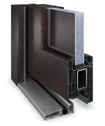 Haustür Kunststoff Premium F015 Mahagoni-Mahagoni Detail Querschnitt