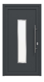 Haustür Kunststoff Premium F016 RAL 7016-RAL 7016 Frontansicht außen