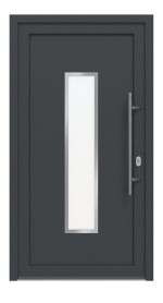 Haustür Kunststoff Premium F016 RAL 7016-RAL 9016 Frontansicht außen