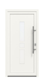 Haustür Kunststoff Premium F023 RAL 9016-RAL 9016 Frontansicht außen