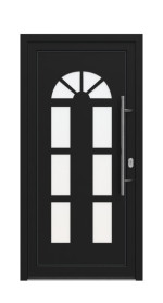 Haustür Kunststoff Premium F026 RAL 9005-RAL 9005 Frontansicht außen