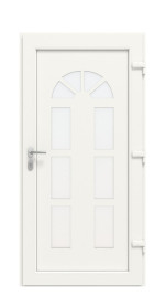 Haustür Kunststoff Premium F026 Golden Oak-RAL 9016 Frontansicht innen