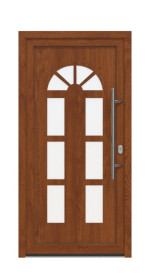 Haustür Kunststoff Premium F026 Golden Oak-Golden Oak Frontansicht außen