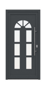 Haustür Kunststoff Premium F026 RAL 7016-RAL 7016 Frontansicht außen
