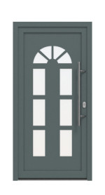 Haustür Kunststoff Premium F026 Quarz Grau-Quarz Grau Frontansicht außen